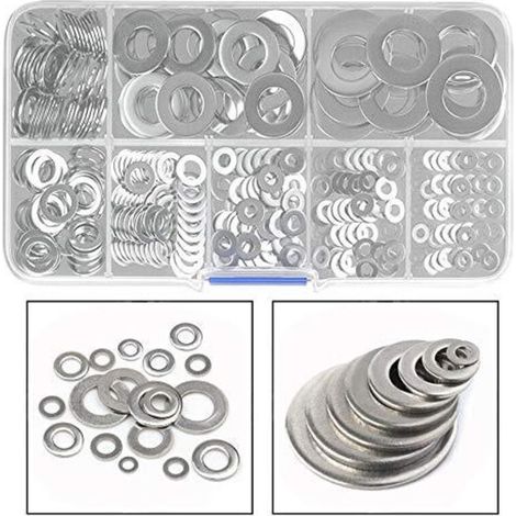 360Pcs Rondelles Metal pour L'étanchéité des Vis Bagues D'étanchéité-Livré avec Boîte Professionnel (1/5)