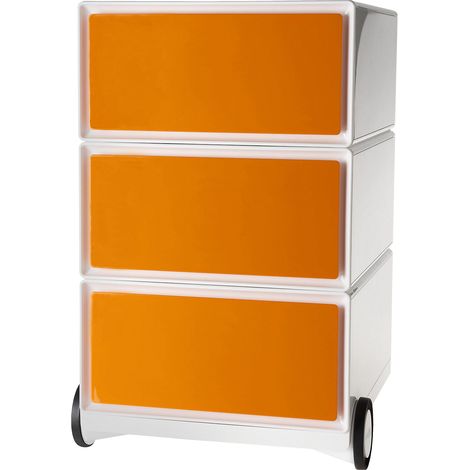 EasyBox, Caisson roulant easyBox®, 3 tiroirs, blanc / orange (1/5)