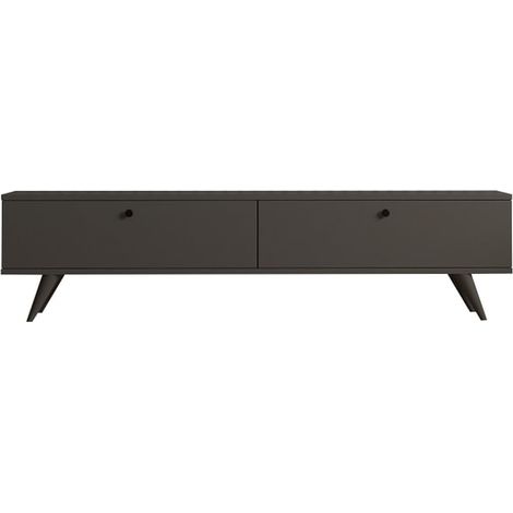 Meuble TV 2 portes 160x25x35 cm anthracite (1/5)
