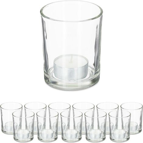 Warmelichthalter transparent 12er set
