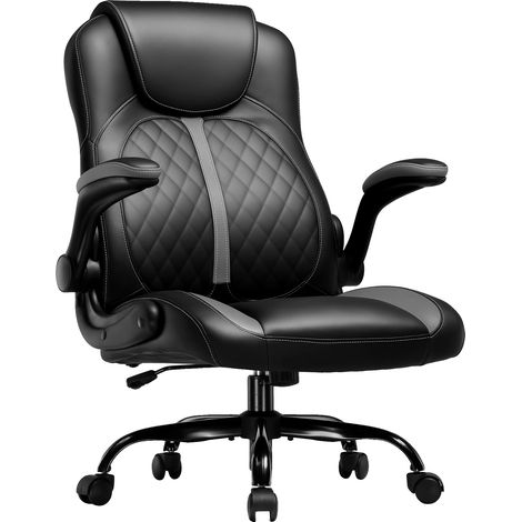 Silla gaming, diseño ergonómico, reposabrazos plegables, 50x56x112cm, negro-gris (1/2)
