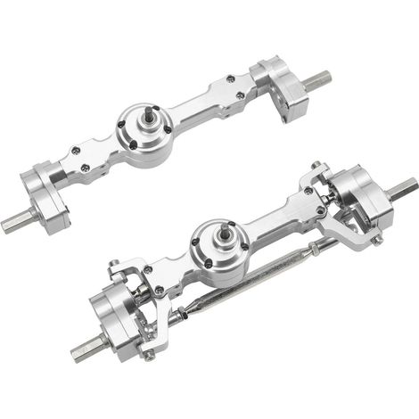Essieux Avant/Arrière en Alliage d'Aluminium pour MN 90 99S - Pièces de Rechange RC 4WD Argent (1/5)