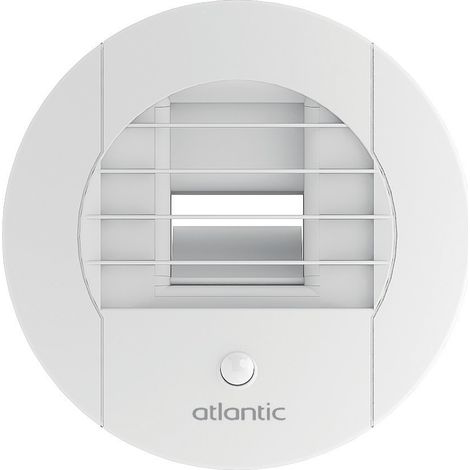 Atlantic – Bouche VMC hygro SDB/WC 125mm – Débit 5/40 m3/h – Détection de présence – Alimentation 12V/230V – Manchon lisse à joint
