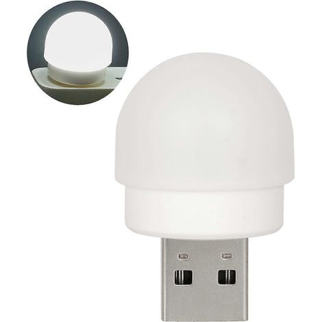 Veilleuse LED portable USB, mini ampoule à brancher, pour salle de bain ou chambre d'enfant (1/4)
