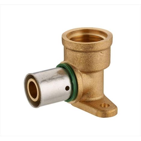 QUICK PLOMBERIE Raccord coudé applique à sertir laiton F 15 x 21 pour tube en per