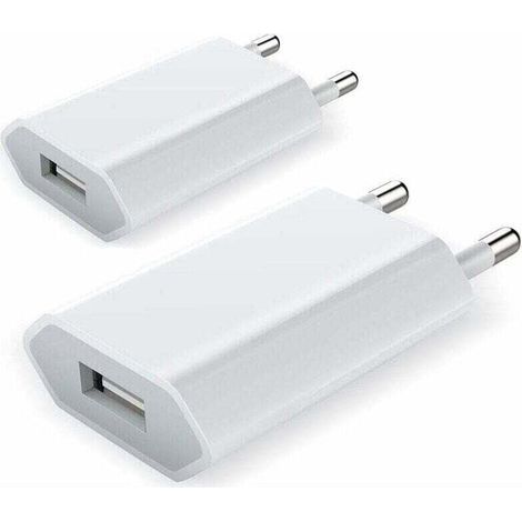 Chargeur pour iPhone, Chargeur Secteur USB Lot de 2 Chargeur Adaptateur USB Universel Mural & Chargeur pour iPhone 7 8 Plus 11 12 Mini Pro Max XS (1/4)