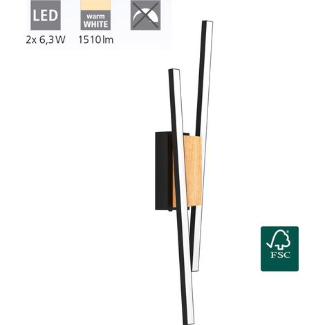 Lampada a muro Panagria Plastica LED bianco 2x6.3W 3000K L: 7,5 cm H: 54 cm (1/5)