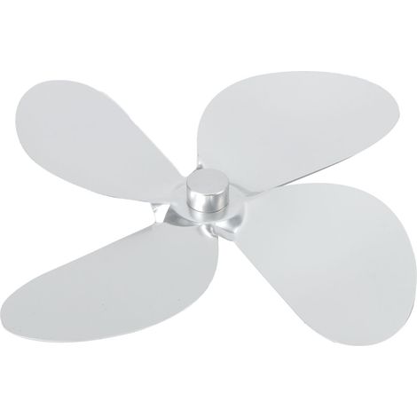4-flügelige Kaminventilatorflügel, Gasherdventilatorflügel, Ersatzteile, Gasherdzubehör, silber (1/5)