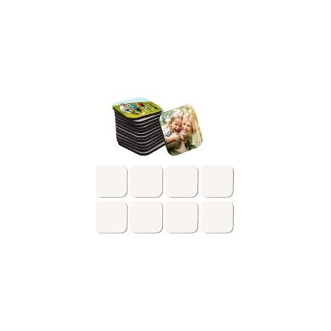 16 Pièces Aimants Blanc de Sublimation, 5x5cm Aimants Refrigerateur Blanc pour Tableau, Bureau, Calendrier, Cuisine, Maison, Décoration Murale -Carré (1/5)