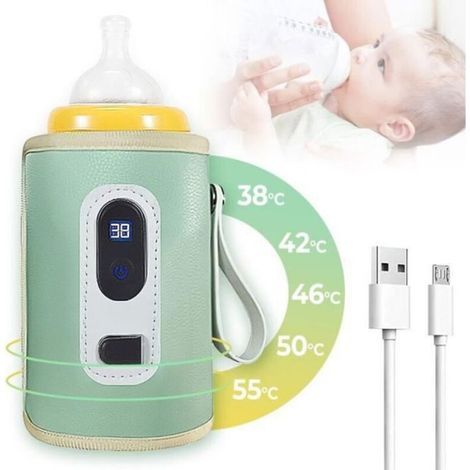 Chauffe-biberon portable USB - Sac isotherme - Thermostat chauffe-lait pour bébé maison voiture. (1/4)
