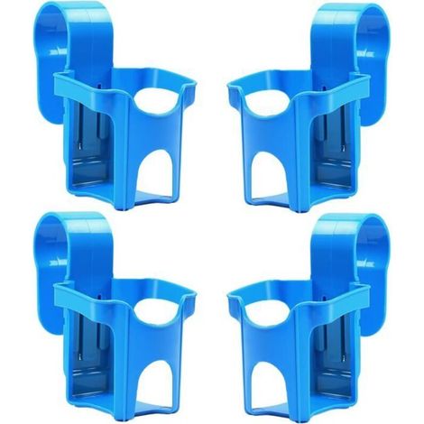 RisingFF Pool Cup Holders, 4 sturdy and versatile plastic mounts, compatible with most pools (blue)