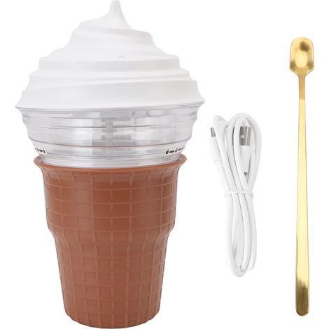 DIY Ice Cream Maker, for Homemade Sorbet, Frozen Yogurt, Safe ABS PP Material for Beginners, 5V USB Plug (1/5)