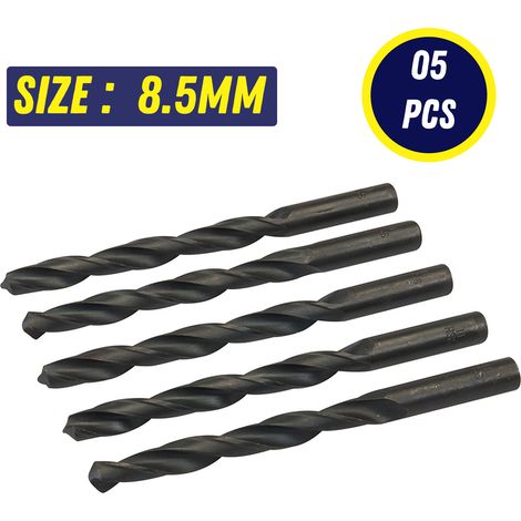 Dapetz ® 10Pcs x 8.5mm HSS Jobber Drill Bits, Black Twist Drill Bits for Stainless Steel Copper Aluminium Alloy Metal, Wood and Plastics DIN338 (1/5)