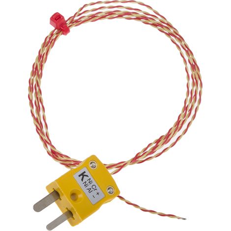 Thermocouple type K, +250°C max à Fiche mâle miniature ( Prix pour 1 )