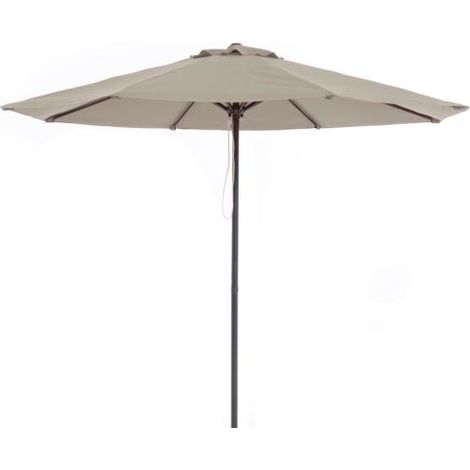 Parasol de aluminio imitación madera diámetro 3 m - (1/2)