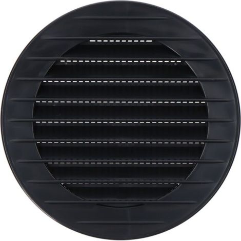 Grille de ventilation ronde encastrable avec moustiquaire fabriquée en ABS de couleur gris anthracite Ø9cm Ø12cm