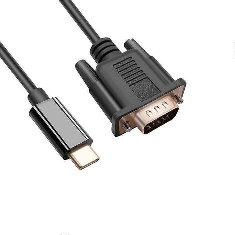 Câble adaptateur USB Type-C vers VGA de 1,8 mètre, câble USB Type-C (USB 3.1) vers VGA, adapté aux ordinateurs portables. (1/5)