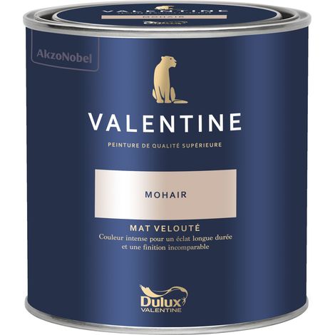 Dulux Valentine Peinture intérieure de haute qualité - Valentine - Couleur intense & pouvoir couvrant élevé - Mat Velouté Mohair 0,5 L