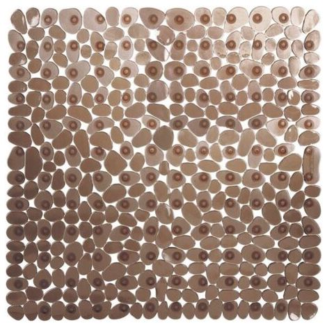 QORVA-Tapis de Douche Antiderapant,54x54cm(Marron) Tapis de Douche Carrés,Tapis de Baignoire Antidérapant et Anti-moisissure,Tapis de Bain Antiderapant Enfant,Lavable en Machine avec Ventouse Tapis