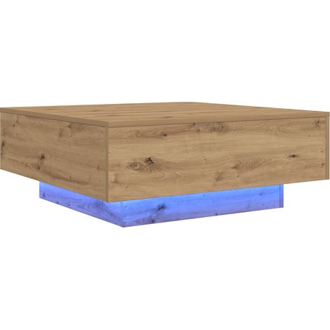 Table basse,Table d'appoint,Table de Salon chêne artisanal 80 x 80 x 31 cm Bois d'ingénierie CFW96554 (1/5)