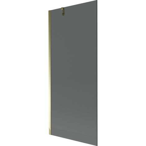 Mexen Next paratia per vasca da bagno a 1 anta 80 x 150 cm, grafite, oro - 895-080-000-00-40-50