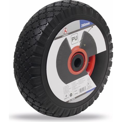 FORCE 80650 PU BONHOMME DE ROUE POUR DIABLE/CHARIOT POUR ENFANT, ROUGE/NOIR, 260 MM
