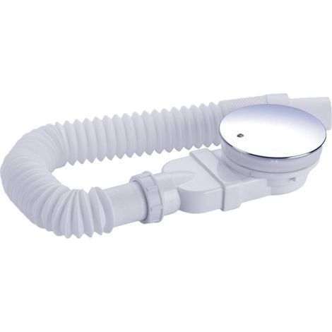 Bonde de douche extra plate 90 mm - Kit de trou d'écoulement pour receveur de douche, siphon de douche avec système anti-odeurs, tamis à cheveux, tuyau flexible (1/5)