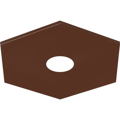 LUMICOM  RIVER HEX Plafoniera, 1x GX53, max 8W, metallo, marrone corten, 25x25cm