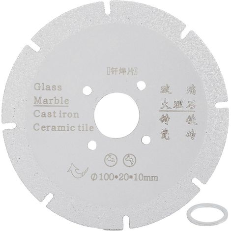 Lame de scie diamantée brasée, disque de coupe pour marbre, disque de polissage et de meulage, outil, argent, 100 x 20 x 10