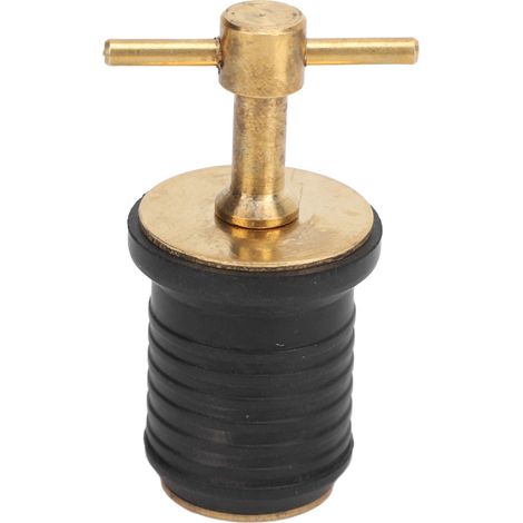 Bouchon de vidange en laiton pour bateau marin, poignée en T, Structure solide, conception torsadée et scellée, bouchons en caoutchouc pour Yachts et navires 1 pouce. (1/5)