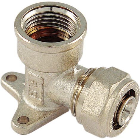 Gomito F.16 x 1/2 con Flangia per Multistrato Tiemme 10 Pezzi
