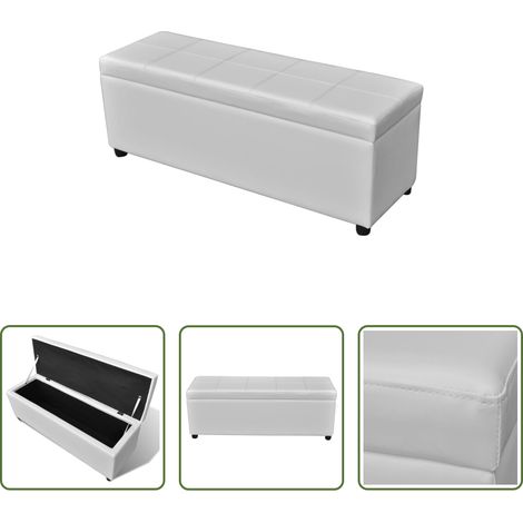 vidaXL Rangement intérieur -  Banc long de rangement Bois Blanc (1/5)
