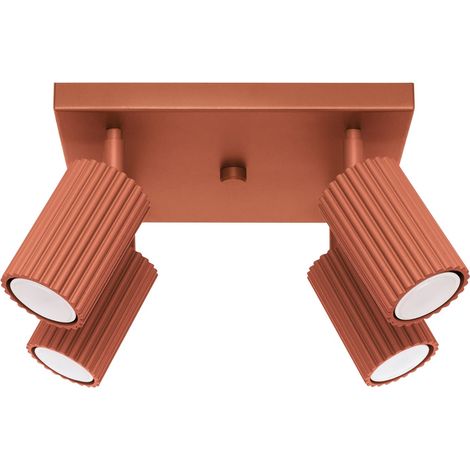 Spot Aluminium GU10 verstellbar B: 25 cm Ockerrot 4-flammig eckig Modern (1/5)