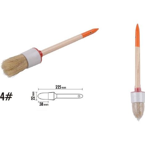 Kaela - Pennello Pittura Maniglia In Legno Setole Naturali A Testa Tonda 38mm 4" 90290 - (1/2)