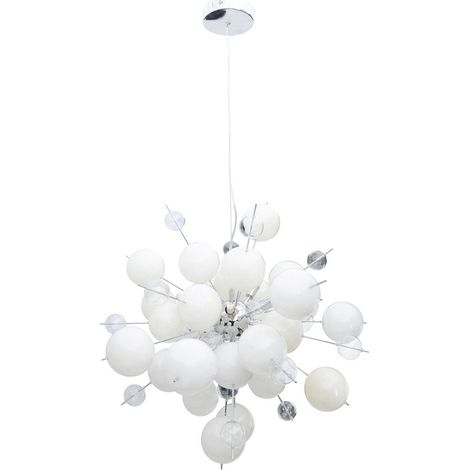 Suspension Design Explosion en Métal et Verre Blanc et Transparent G9 Ø 65 cm - PANGIVO (1/5)