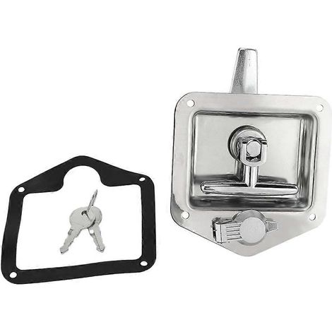 Accessoires de verrouillage de porte pour camping-cars et yachts : serrure en acier inoxydable pour boîte à outils, serrure en T pliable pour caravane, camion et camping-car. (1/5)