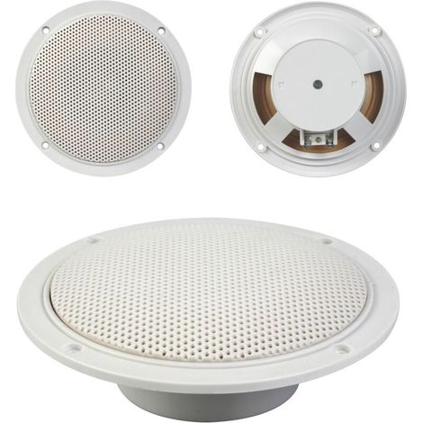 Haut-Parleur Encastrable - 5 Pouces - 80 W - Pour Mur Plafond Salle De Bain Cuisine Bureau - 2 Unites (1/5)