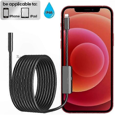 Endoscope étanche IP68 avec 8 LED, compatible avec les appareils iOS, 1 mètre de long. (1/5)