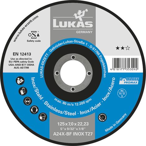LUKAS Schruppscheibe Promaxgekröpft A24X-BF ø 230 x 6 mm Inox/Stahl