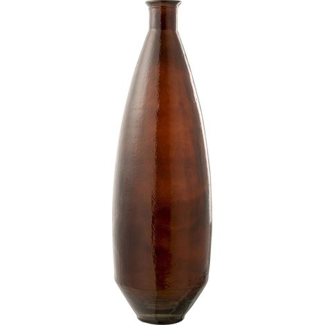Vase ovale en verre marron pour une touche décorative élégante - Marron ambré élégant (1/2)