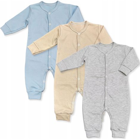 3er-Pack Strampler-Set, 74 fußlose Strampler für Babys mit Reißverschluss (1/5)