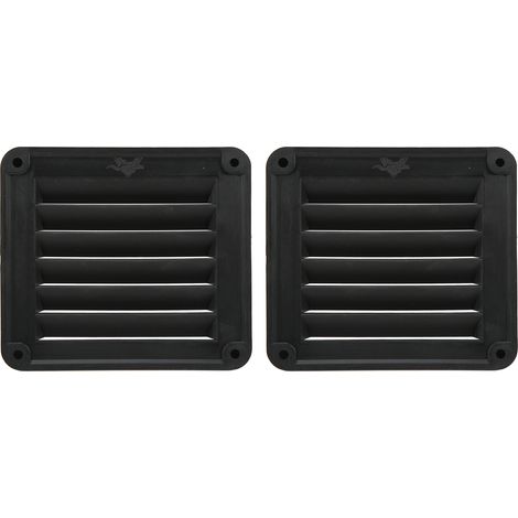 Grille d'aération rectangulaire noire, 2 pièces, bouche d'évacuation latérale pour ventilation (1/5)