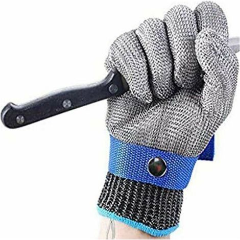 Gants Protection Coupures Maille Acier Inox, Boucher Cuisine XS (1/5)