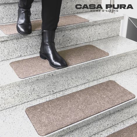 Tapis d'escalier Leipzig Beige Rectangulaire sans lèvre