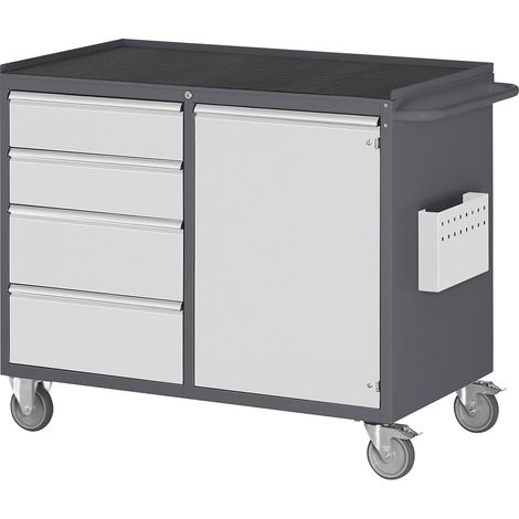 RAU, Établis compacts mobiles, 4 tiroirs, 1 porte, métallique