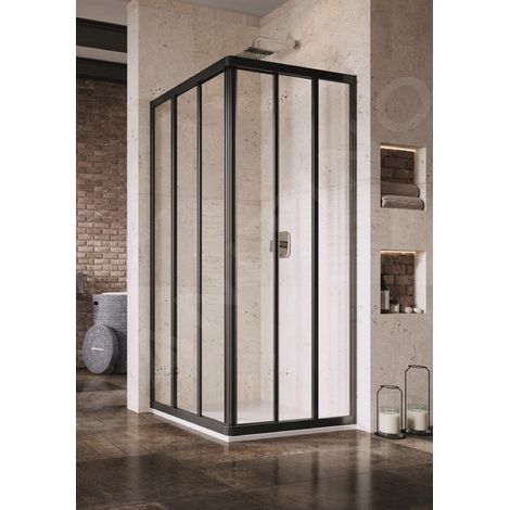 Ravak Supernova - Porte de douche ASRV3-80, 77-79 cm, noir/verre clair 15V403R2Z1 (1/4)