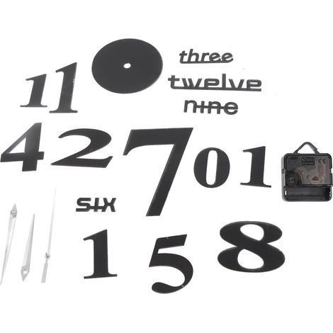 Horloge murale silencieuse à faire soi-même, chiffres miroir, autocollant mural, décoration pour salon ou chambre. (1/5)