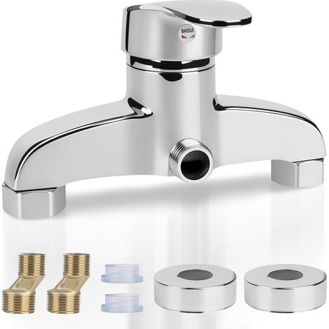 Mitigeur de douche, mitigeur monocommande en cuivre raffiné haute résistance, robinet de douche chromé avec bec G ½, robinet de douche avec noyau de valve en céramique (matériau en cuivre fin) (1/5)