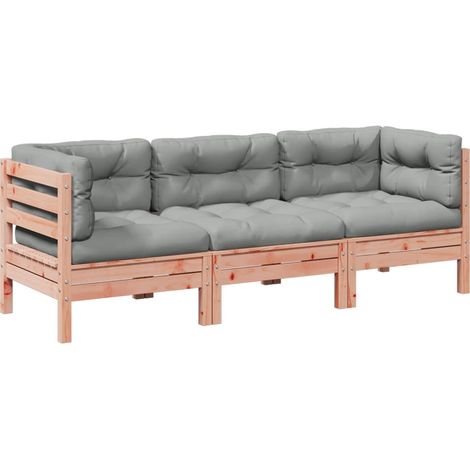 Maison Exclusive - 3-tlg. Garten-Sofagarnitur mit Kissen Massivho