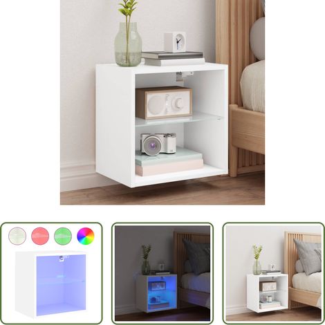 Lumière LED - Table de chevet murale avec lumières LED blanc (1/5)